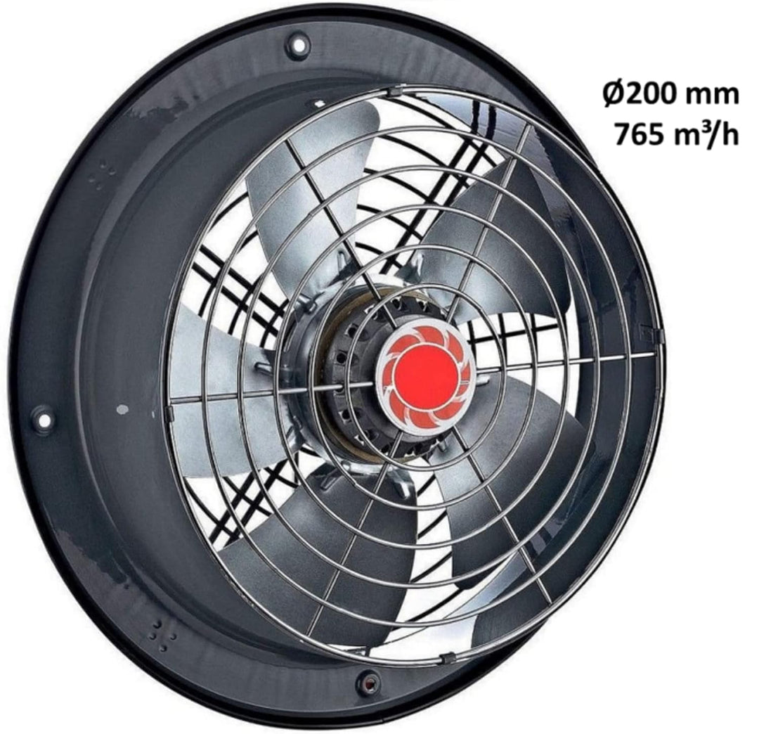 Uzman-Versand 200mm Industrie Wandventilator mit 500 Watt DREHZAHLREGLER Axial Radial Ventilator Geb