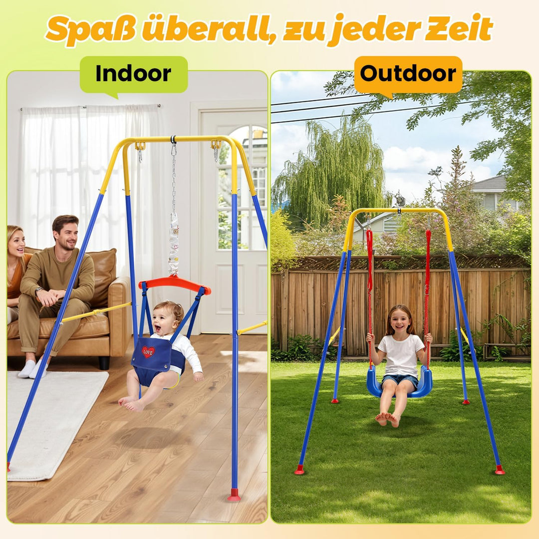 Babyschaukel & türhopser Baby 4-in-1 Set mit Gestell - Kinderschaukel, Baby Jumper mit Sicherheitsgu