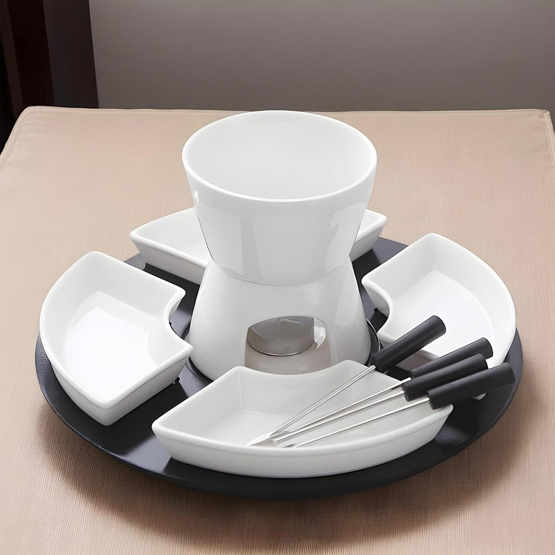 Kinder-Schokofondue-Set Hitzebeständige Keramik, abnehmbar | Butterwärmer-Fondue-Set Abnehmbar, Nach