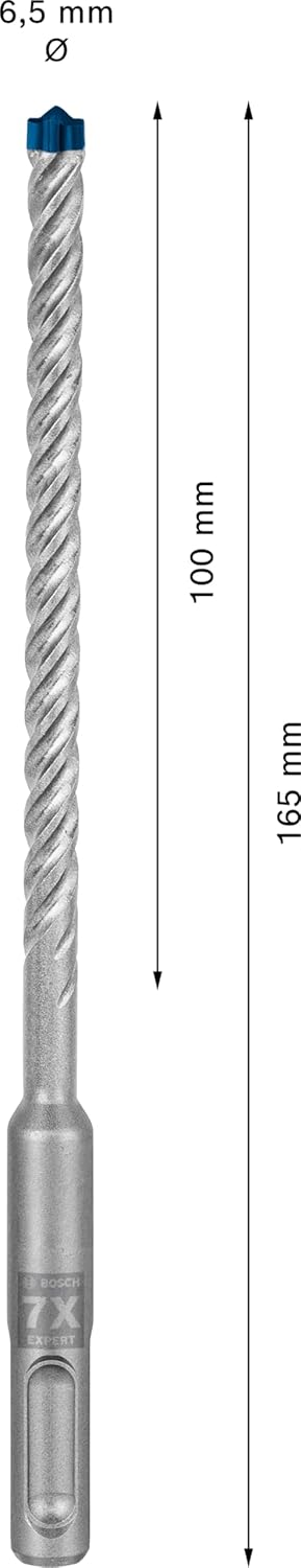 Bosch Professional 10x Expert SDS plus-7X Hammerbohrer (für Stahlbeton, Ø 6,50x165 mm, Zubehör Bohrh