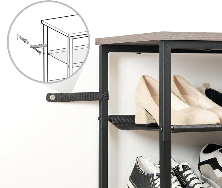 HOOBRO Schuhregal, 5-stufige Schuhablage, Schuhschrank mit 4 Oxford-Stoffebenen und 1 Paneelebene, f