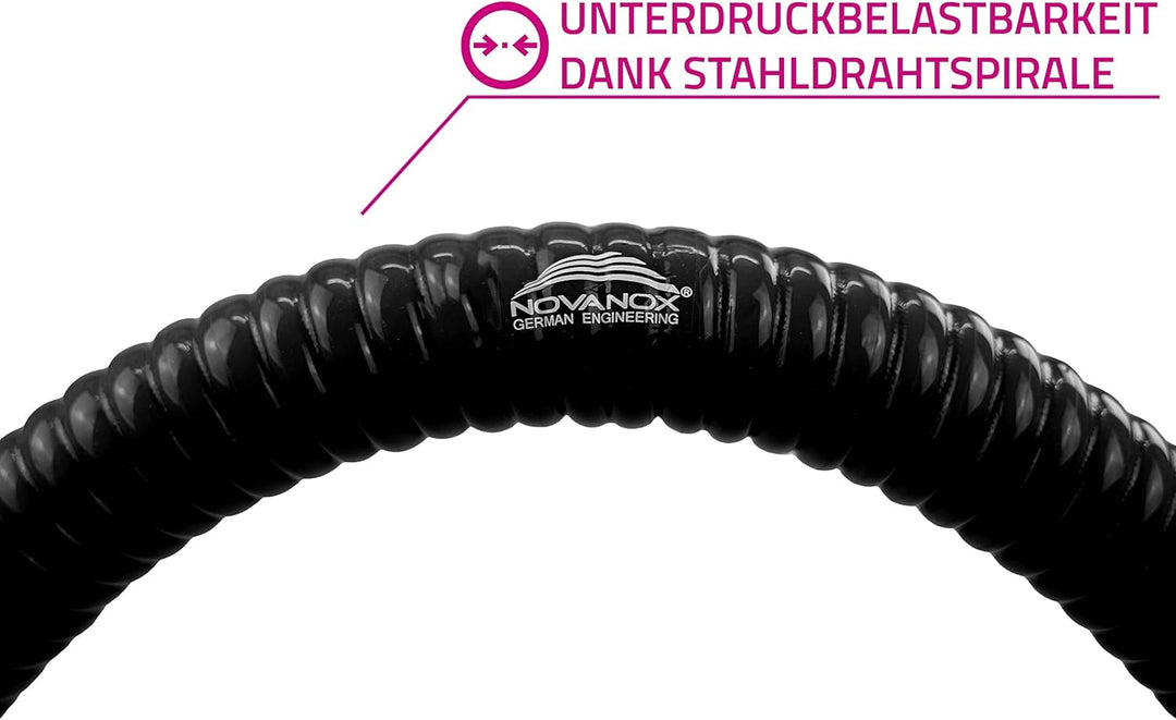 NovaNox® Superflex Silikonschlauch Drahteinlage Ø 13mm bis 54mm Grösse wählbar, Innendurchmesser:Ø 4