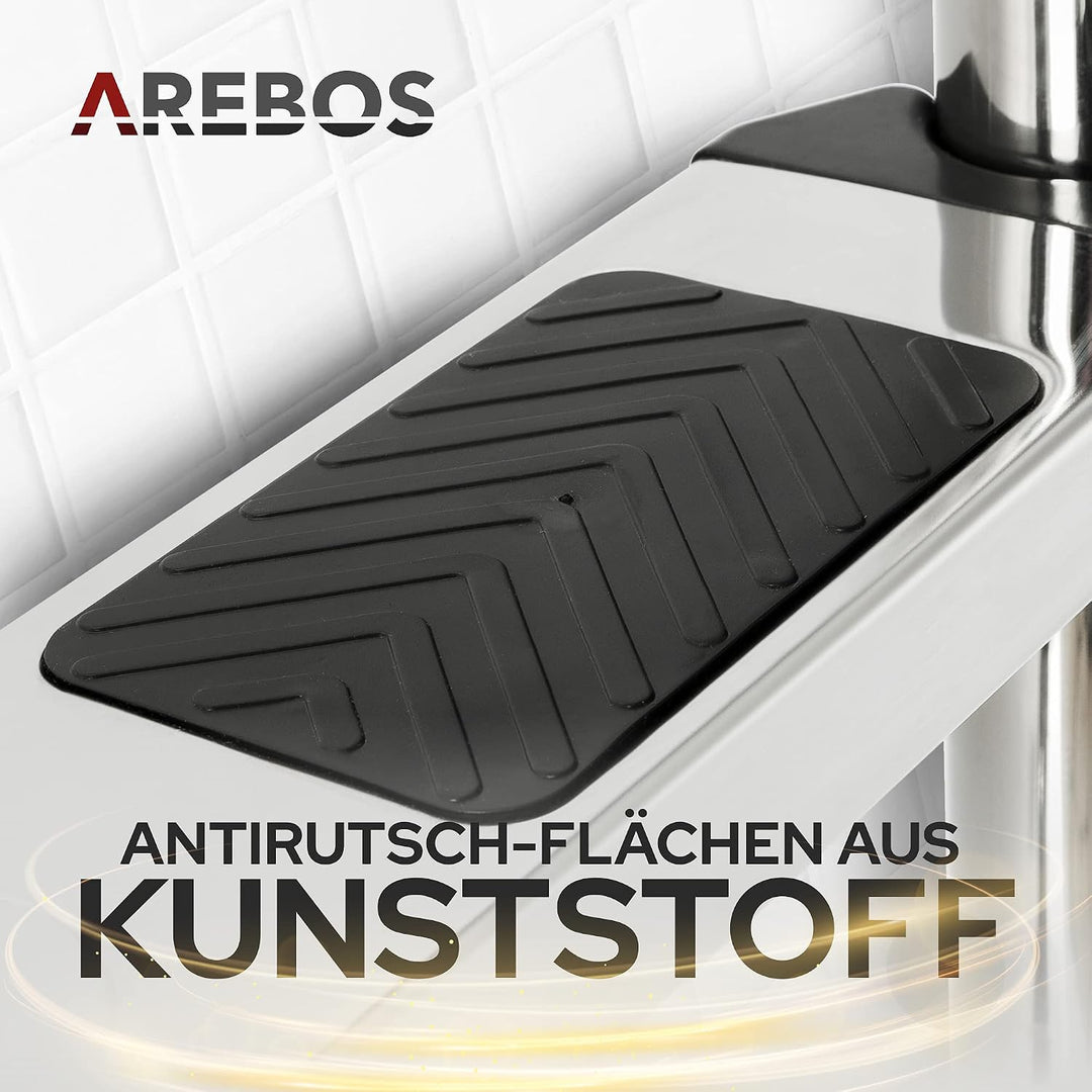 Arebos Edelstahl Poolleiter | inkl. Kunststoffbolzen, Flanschrohr und Montagematerial | 2 Montagemög