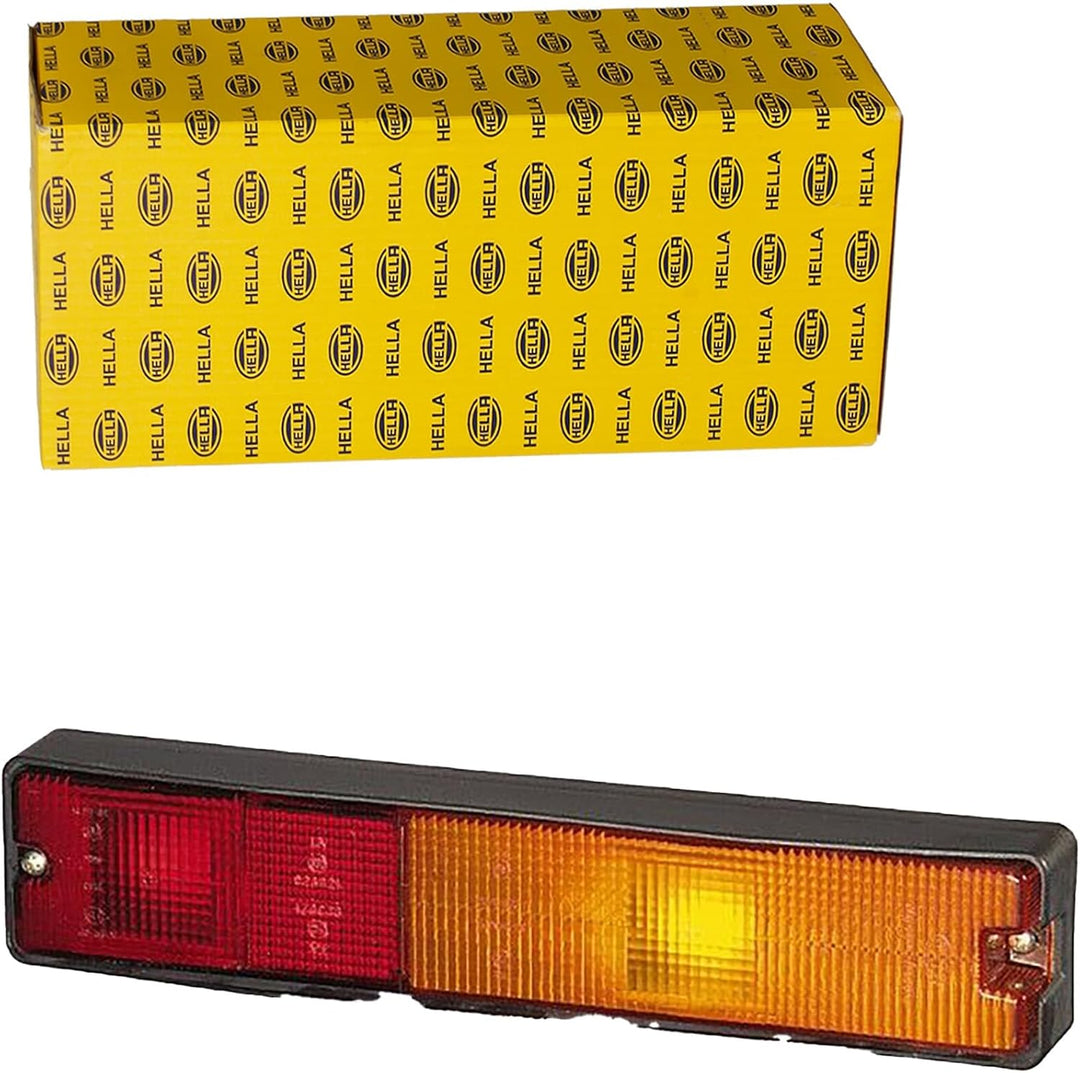 HELLA - Heckleuchte - Glühlampe - 12V - Anbau/geschraubt/Einbau - Lichtscheibenfarbe: rot/gelb - Ste