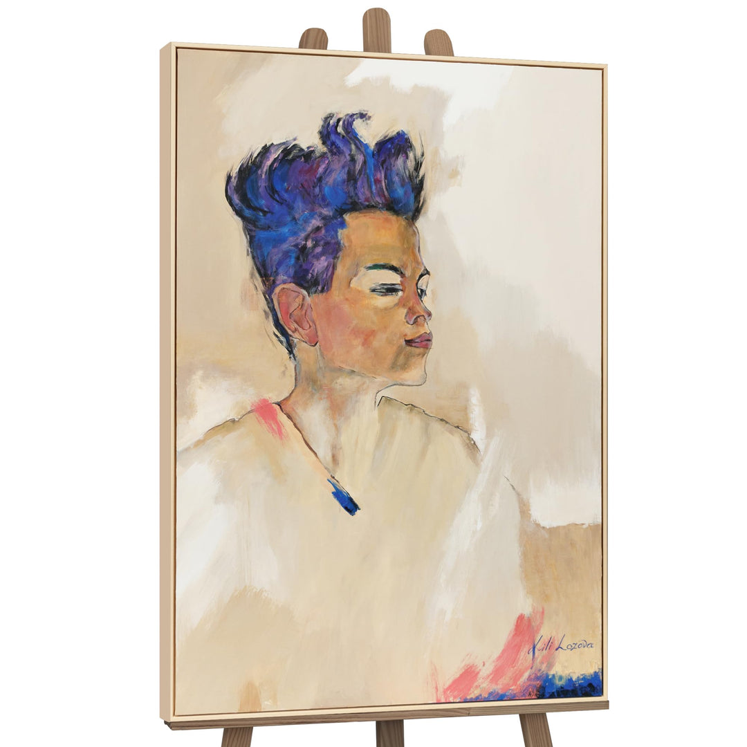 YS-Art XXL Abstrakt Acryl Gemälde auf Leinwand mit Rahmen Schiele handgemalte Wandbilder Wohnzimmer