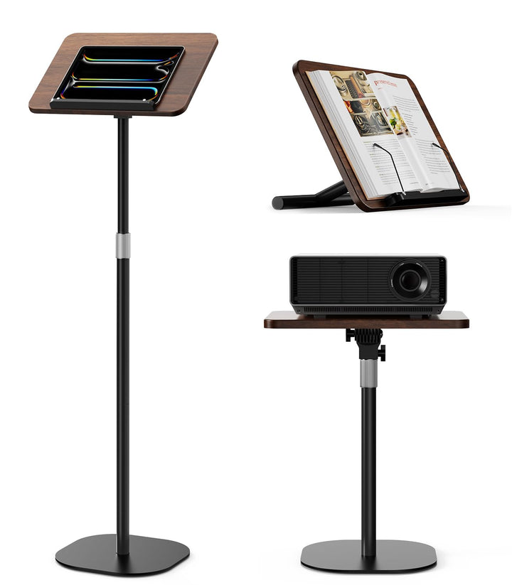 TURNRISE 2 in 1 Buchständer Book Stand Höhenverstellbarer Buchhalter für Boden/Tisch mit XXL-Platte