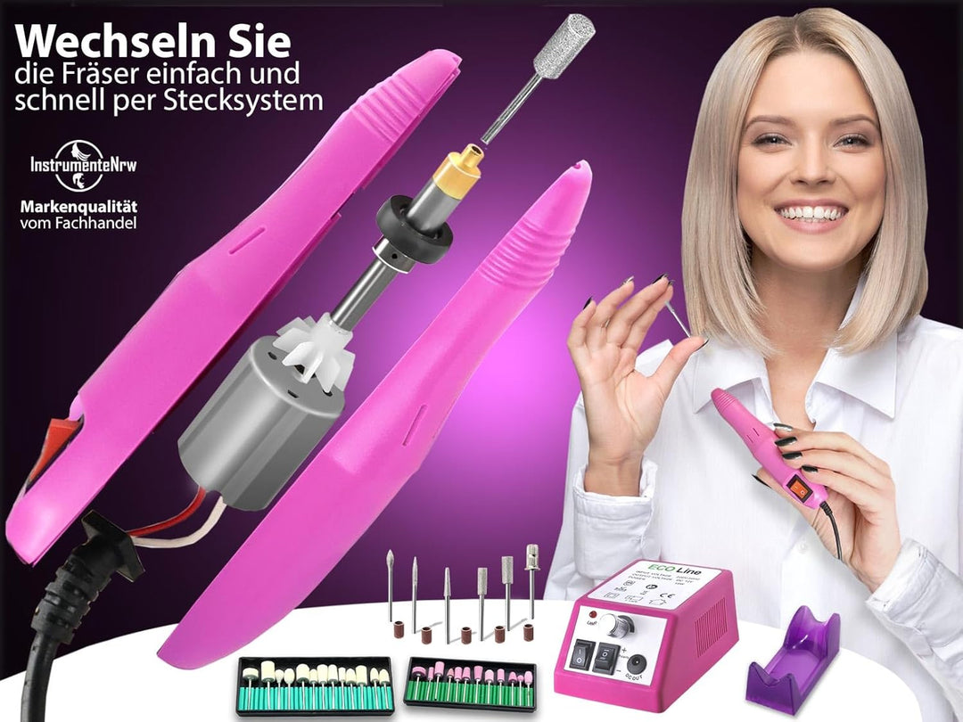 Fusspflege-Set Maniküre-Set Kombi Fusspflegegerät Hornhautentferner Elektrisch mit Diamantschleifer