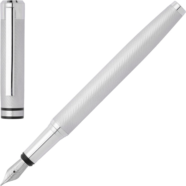 Hugo Boss Stifte-Set Filament Chrome HPBP265B (Kugelschreiber & Füllfederhalter) | Geschenkbox