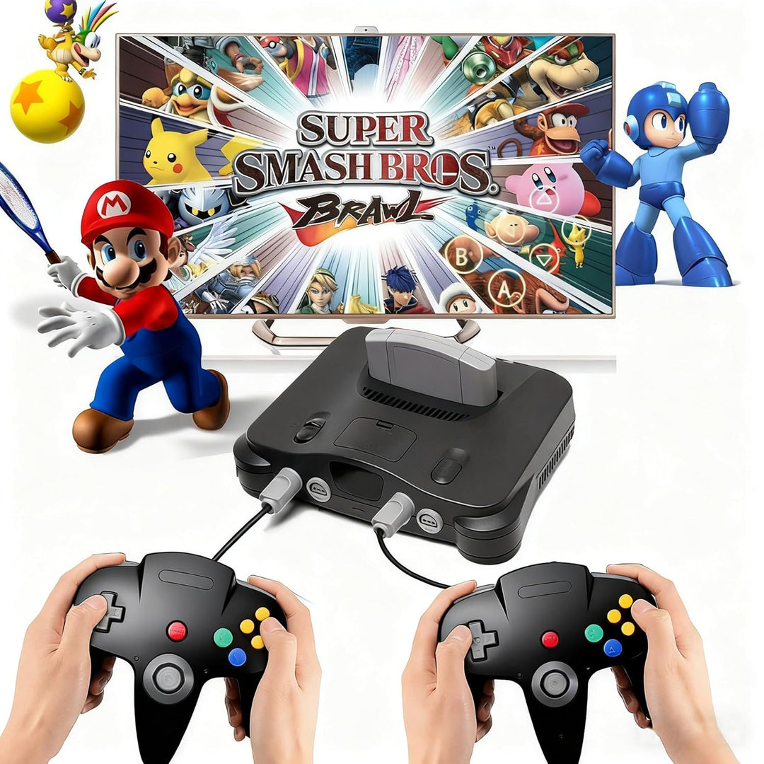 miadore N64 Controller, Kabelgebundener Gamepad Controller Joystick kompatibel mit n64 Konsole (Schw