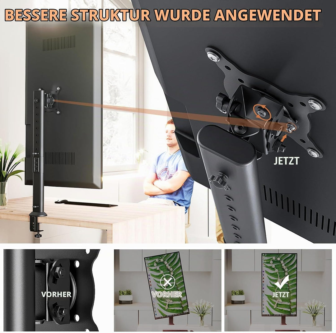 Hemudu Monitor Ständer Tischständer für 13 Zoll-32 Zoll Monitore, schwenkbar, neigbar, rotierbar, hö