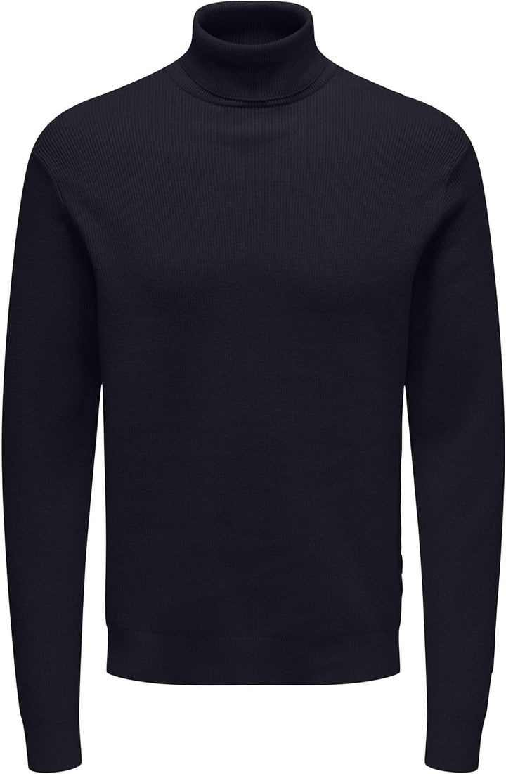 ONLY & SONS Herren Rollkragen Strickpullover ONSPhil Herrenpullover mit Kragen XL Dark Navy, XL Dark