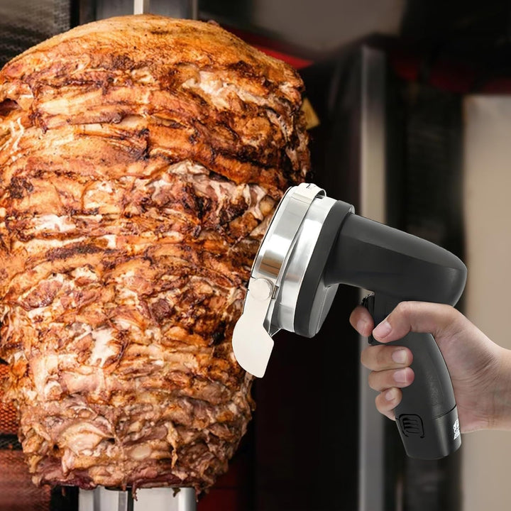 Profi Tragbarer Elektrisch Imbiss Dönermesser mit Schnittbreite Verstellbarer Kabelloses Kebabmesser