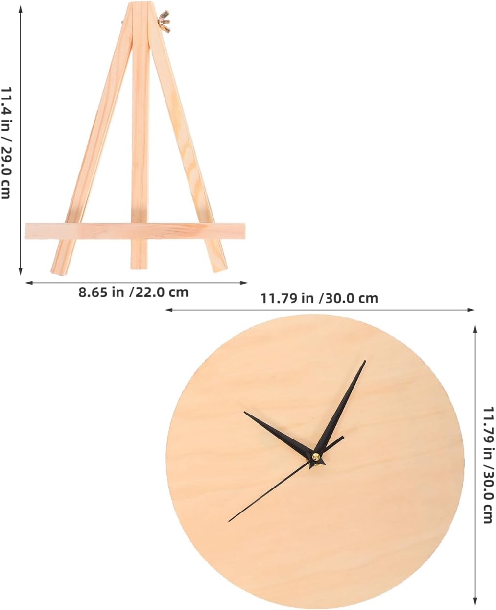 TOYANDONA 1 Set unfertiger Uhrenrohling aus Holz: DIY-Uhrengesicht – 30,5 cm rundes Zifferblatt mit
