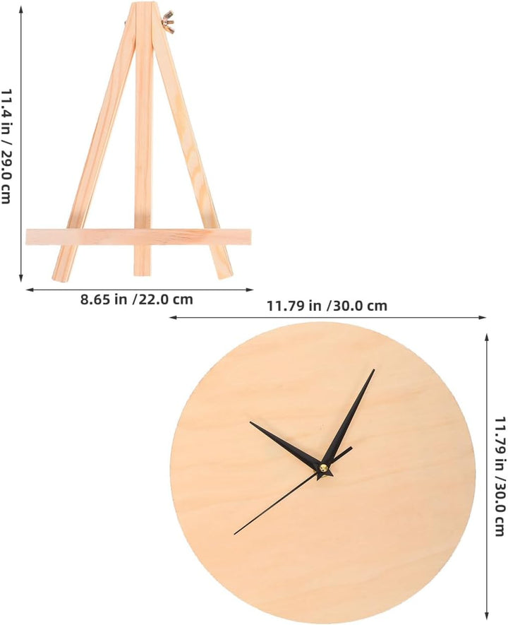TOYANDONA 1 Set unfertiger Uhrenrohling aus Holz: DIY-Uhrengesicht – 30,5 cm rundes Zifferblatt mit