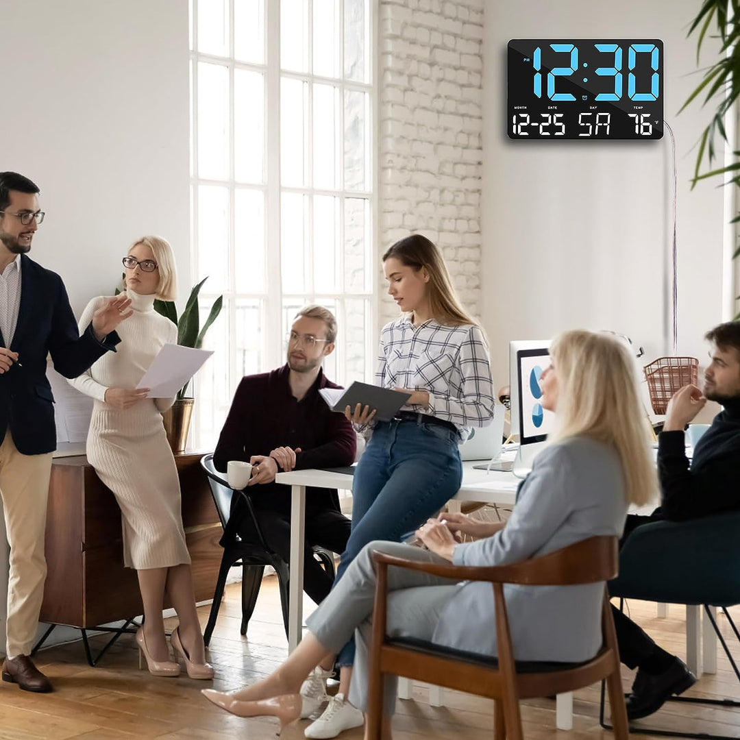 SZELAM Digitaluhr Grosses Display,11,5" Digitale wanduhr mit Funkfernbedienung,LED Übergrosse Wanduh