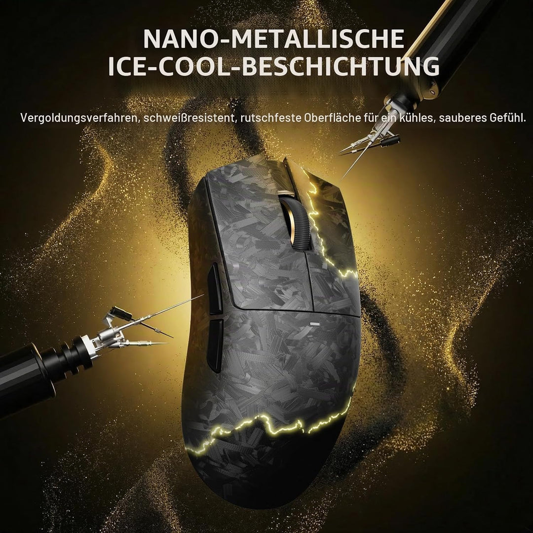 ATTACK SHARK X11 Ultra Kabellose Gaming-Maus mit C06 Ultra LED-Kabel, Carbonfaser-Verbundgehäuse, 54