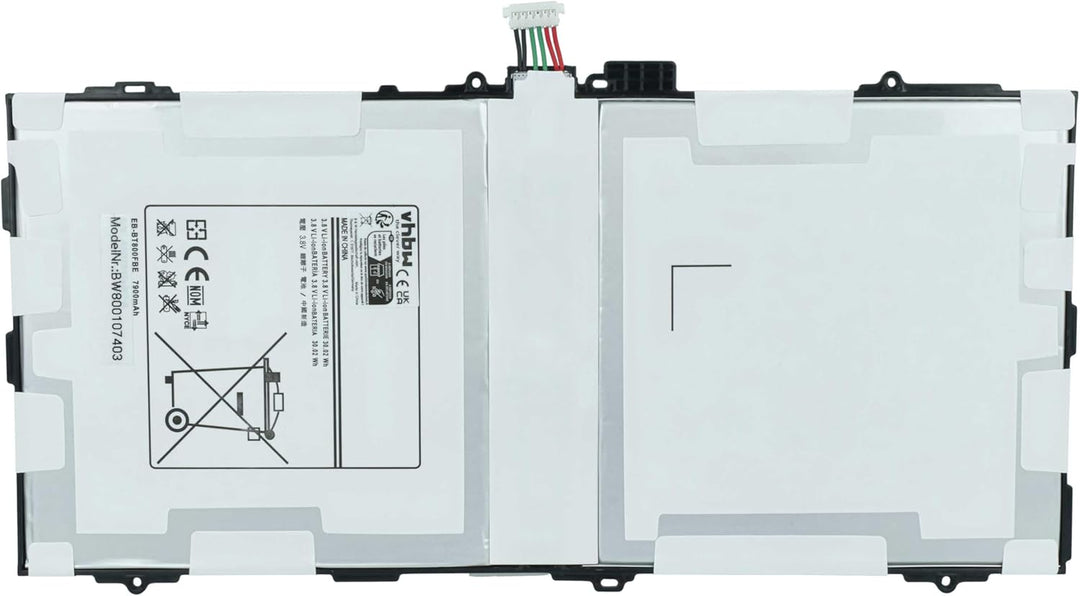 vhbw Akku Ersatz für Samsung EB-BT800FBC, EB-BT800FBE für Tablet Pad (7900 mAh, 3,8 V, Li-Polymer)
