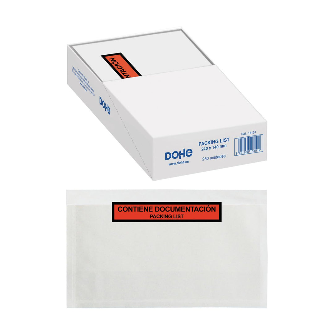 PKA Packing List Briefumschläge, 240 x 140 mm, 250 Stück