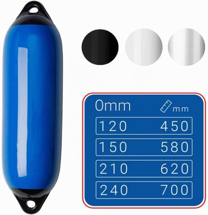Seilflechter - Aufblasbarer Langfender - Fender für Boot oder Yacht Blau Ø 240 mm; Länge: 700 mm, Bl