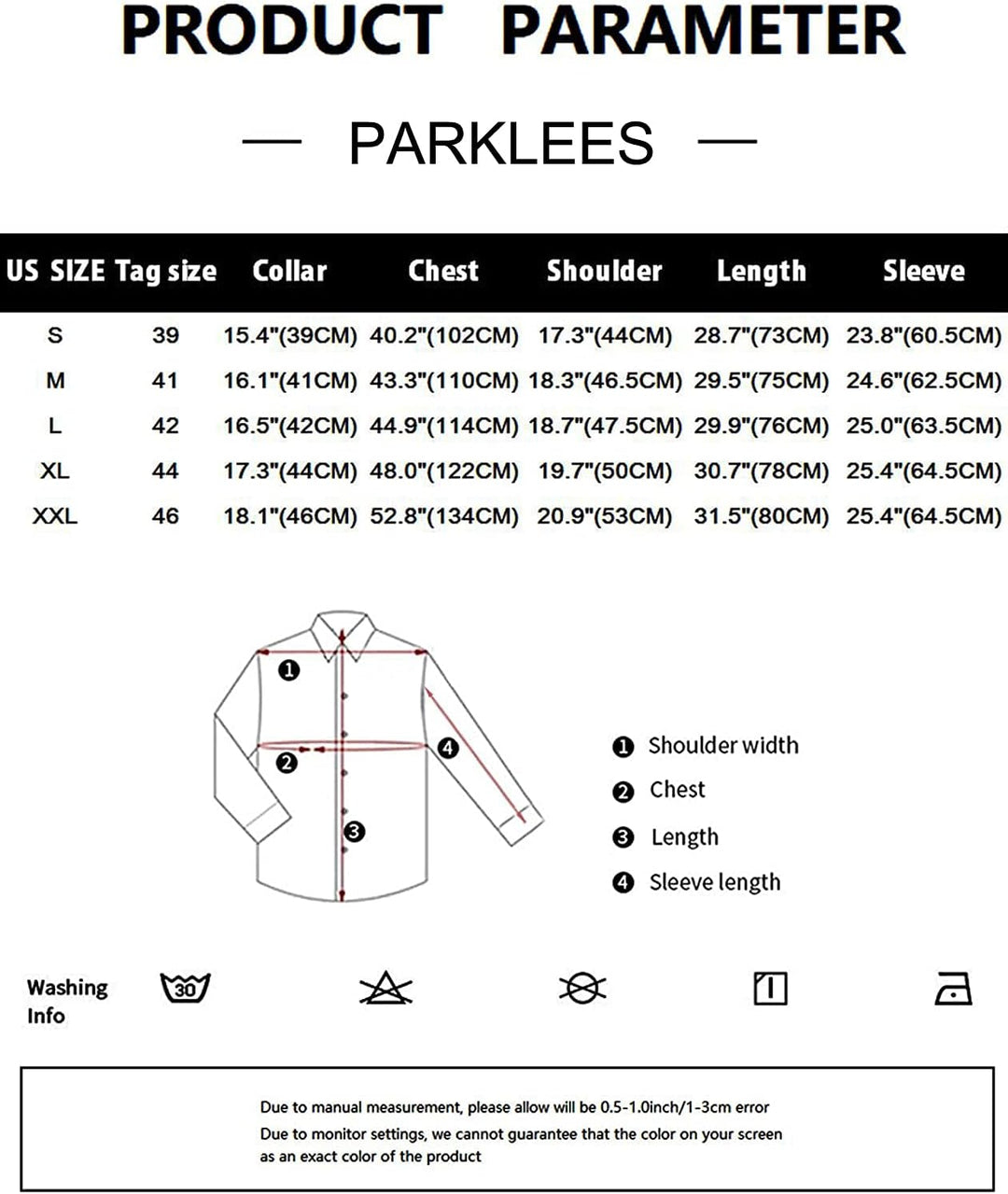PARKLEES Herren Tailliert Freizeit Langarm Hemd Businesshemd für Hochzeit Business L Blau, L Blau