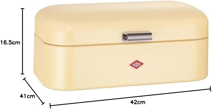 Wesco Grandy Brotkasten in der Farbe mandel, pulverbeschichtetes Stahlblech, Lüftungslöcher und stab