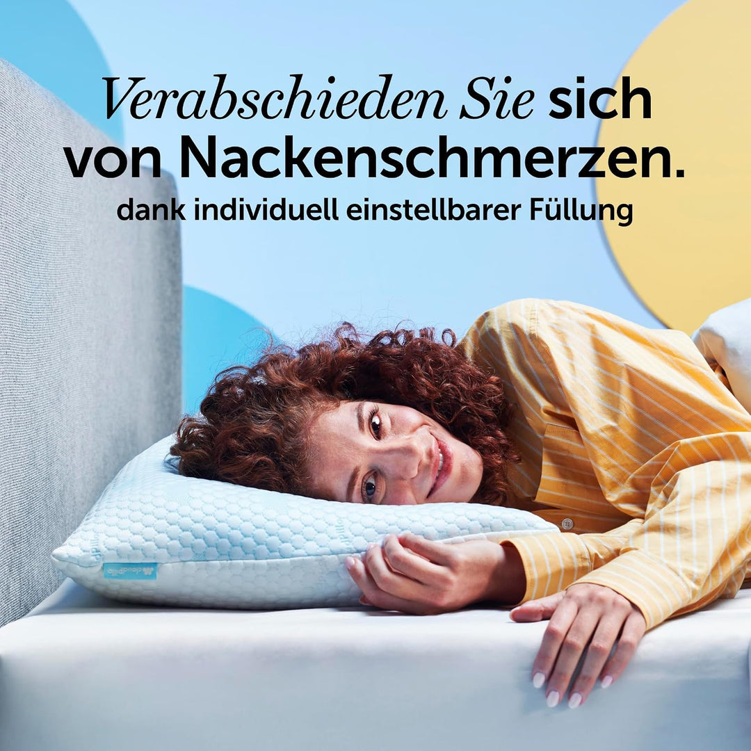 Cloudpillo 2er-Pack Premium Memory Foam Kissen - Höhenverstellbares Kopfkissen 40x80 cm - Ergonomisc