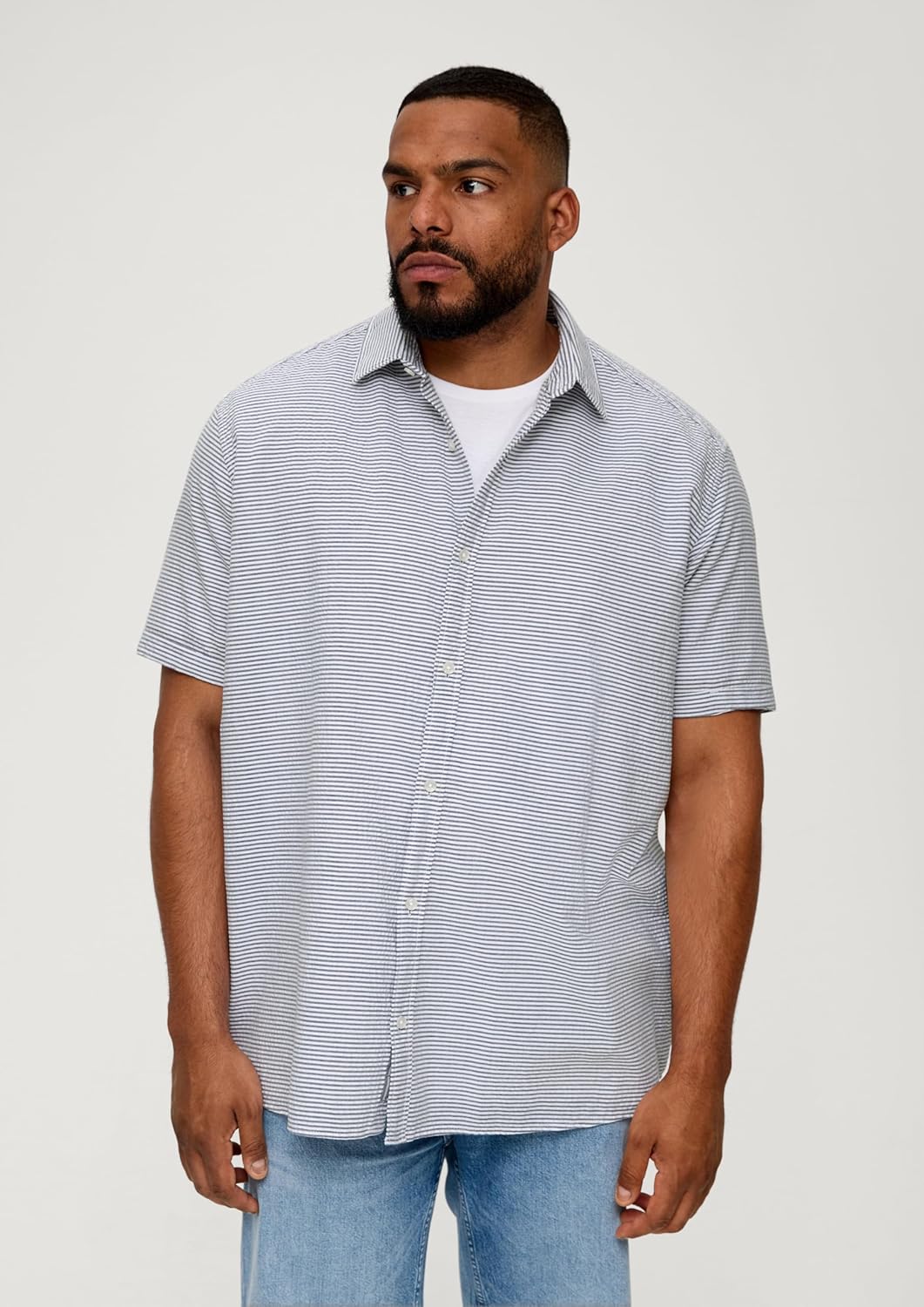 s.Oliver Herren Hemd Kurzarm XXL Blau 59g4, 3XL