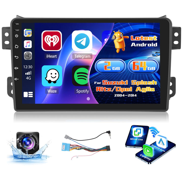 Radio für Suzuki Splash Ritz/Opel Agila 2004-2014 Android 15 2+64G mit Wireless CarPlay Android Auto