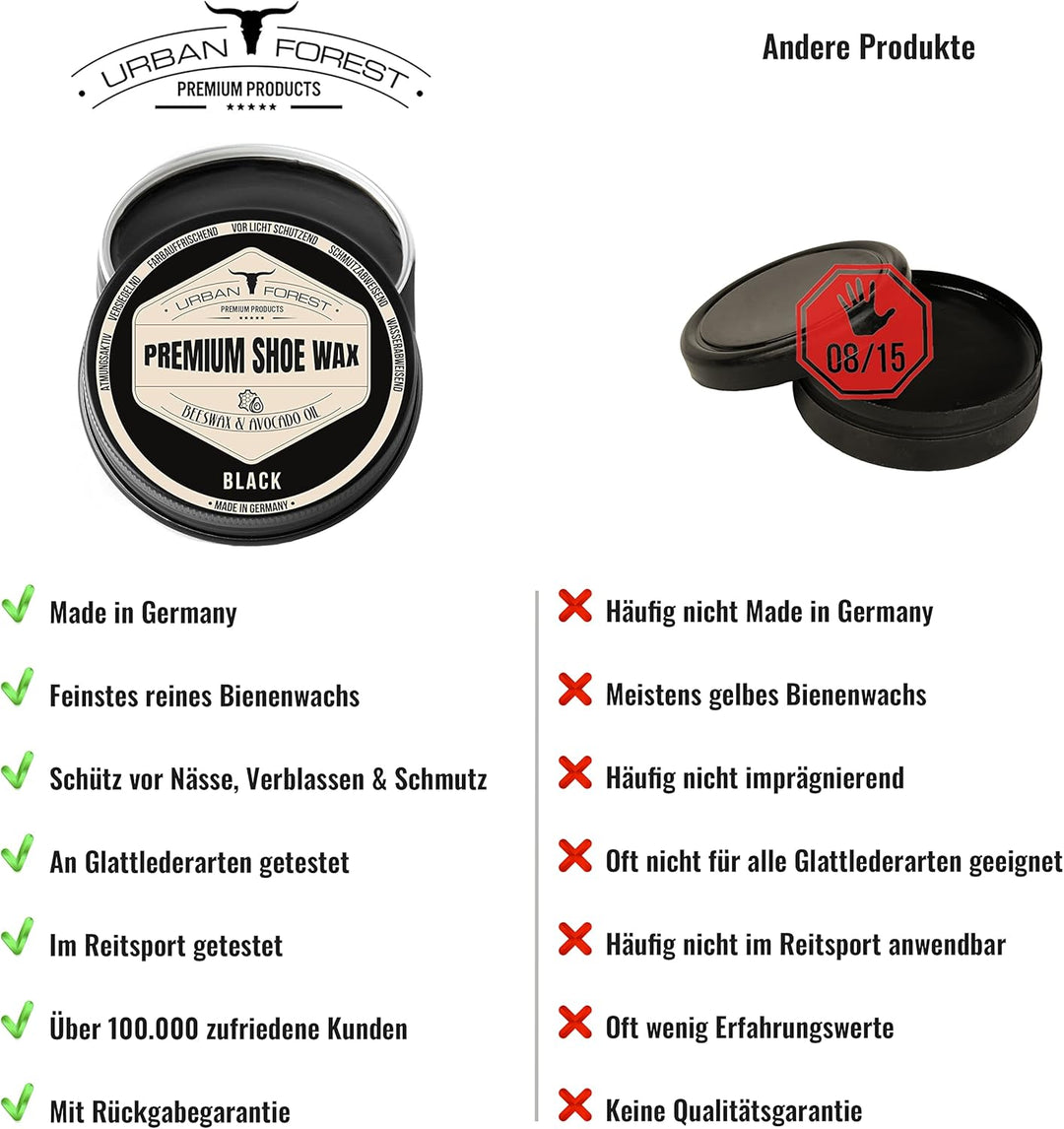 URBAN FOREST SPARSET Schuh Reiniger + Schuhwachs Schwarz | Professionelle Schuh-Reinigung & Schuh-Pf