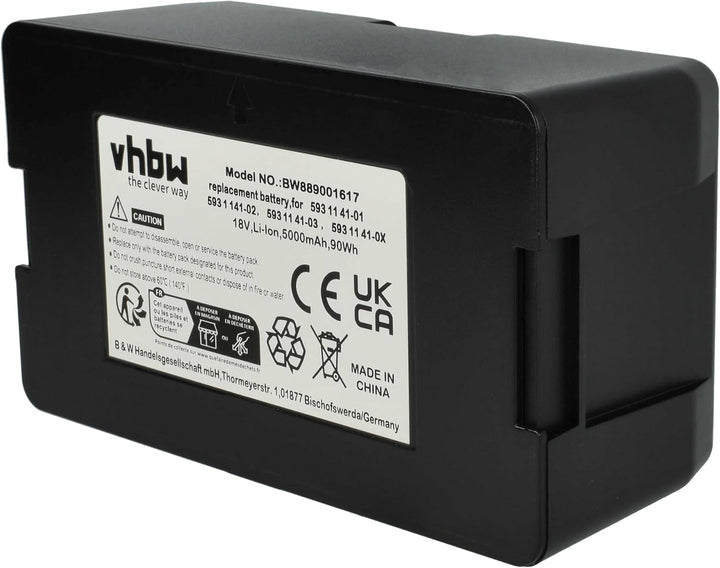 vhbw Akku kompatibel mit Husqvarna Automower 550H 2019, 550 EPOS Rasenroboter Rasenmäher (5000mAh 18