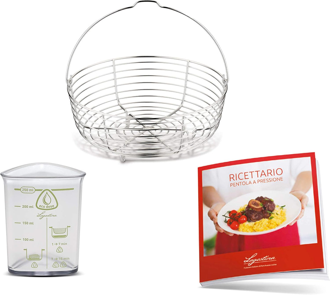 Lagostina Domina Vitamin Lagoeasy'Up Druckkochtopf, 5 l, Edelstahl 18/10
