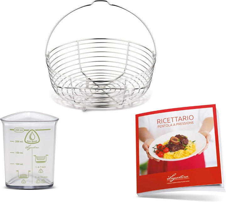 Lagostina Domina Vitamin Lagoeasy'Up Druckkochtopf, 5 l, Edelstahl 18/10