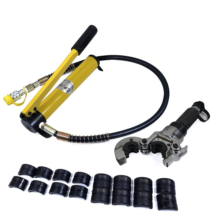 Hydraulische Presszangen 6T - 360° drehbarer Kopf - Kupferrohr Crimpwerkzeug mit 9 Matrizen - Leicht