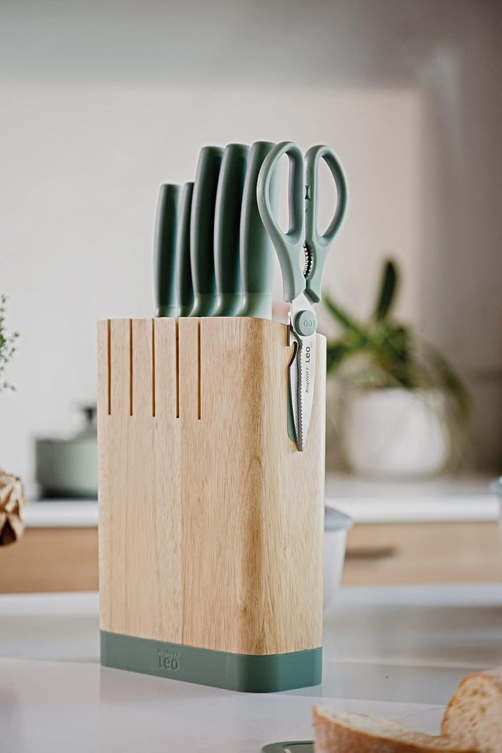 BergHOFF Leo Balance Messerblock mit Messer - 6-teilig Messerset mit Block - Küchenmesserset - Küche