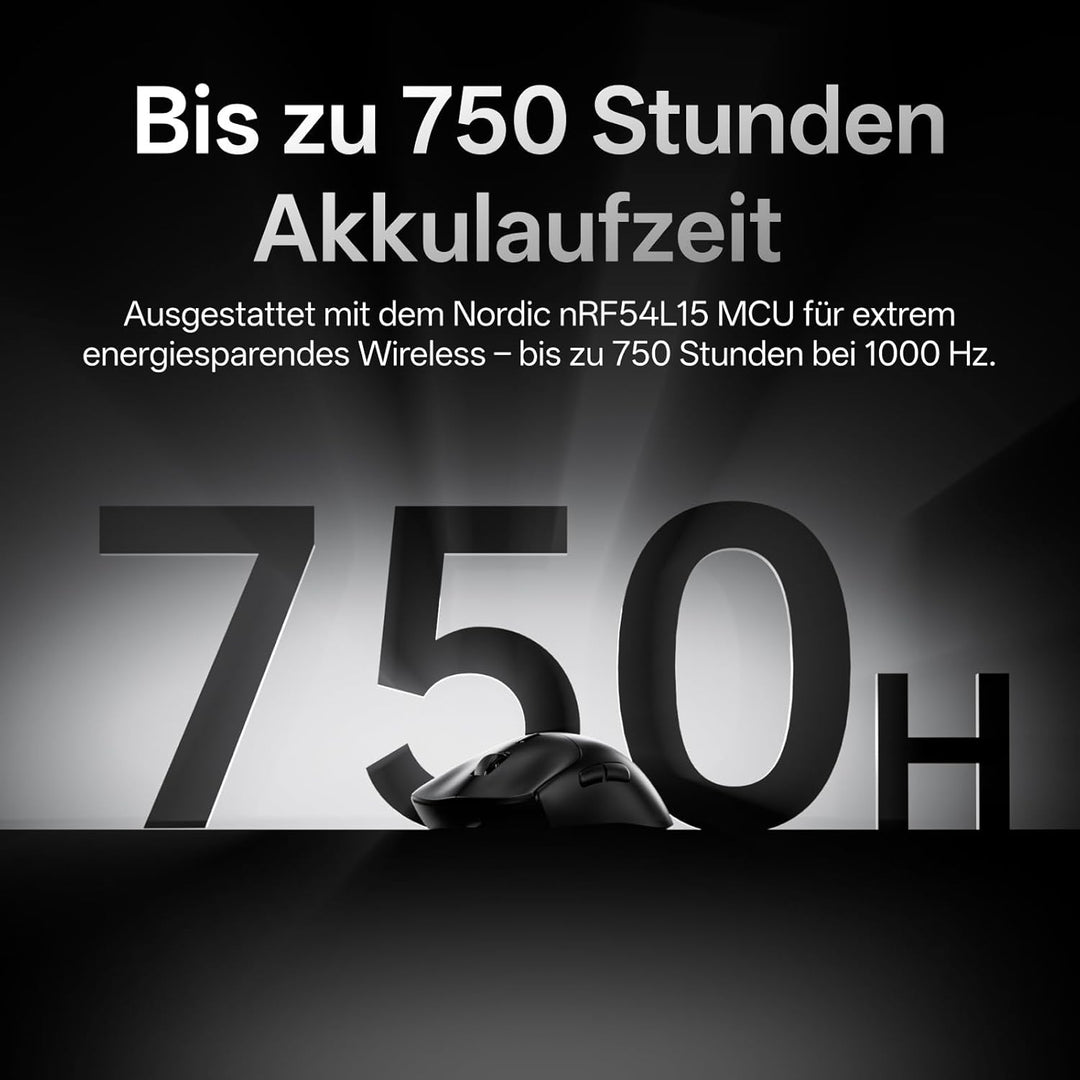 Rapoo VT7 Kabellose Gaming-Maus, Echte 8000Hz Abfragerate, 26K DPI Sensor, 53g Ultraleicht, 750 Std.