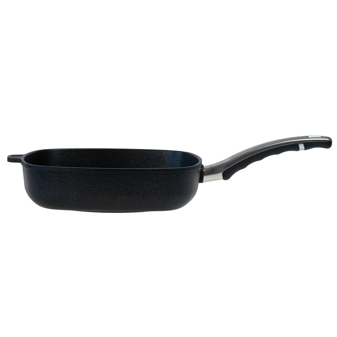 BAF quadratische Grillpfanne 26 x 26 cm - hoher Rand - grosse gerillte Pfanne beschichtet aus Alumin