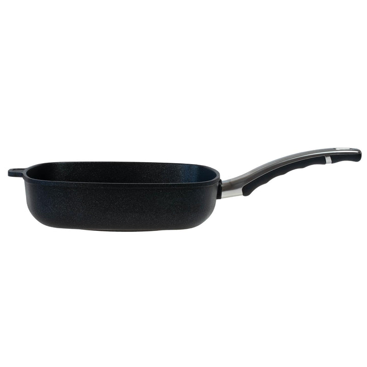 BAF quadratische Grillpfanne 26 x 26 cm - hoher Rand - grosse gerillte Pfanne beschichtet aus Alumin