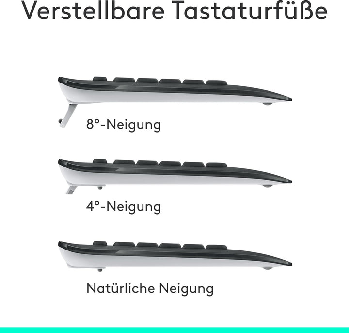 Logitech MK540 Advanced Kombi – Kabellose Tastatur und Maus für Windows, Deutsche QWERTZ-Tastatur –