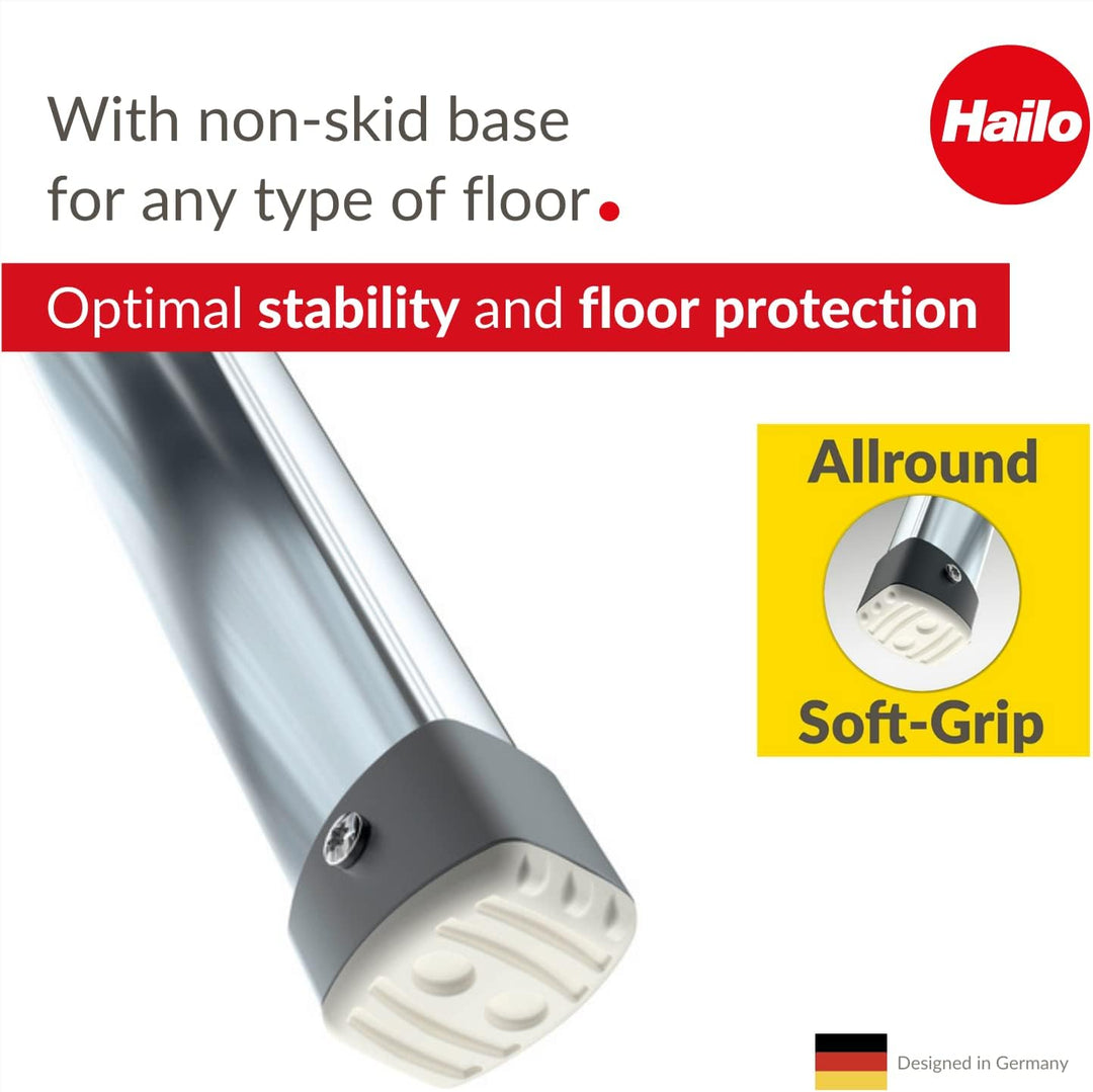 Hailo LivingStep Comfort, Alu-Klapptritt, 3 Stufen, hoher Sicherheitshaltebügel, Füsse mit Soft-Grip