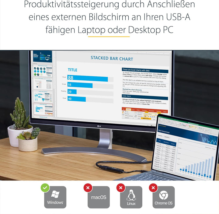 StarTech.com USB 3.0 auf HDMI Adapter - 1080p(1920x1200) - Kompakter USB auf HDMI Adapter für Monito