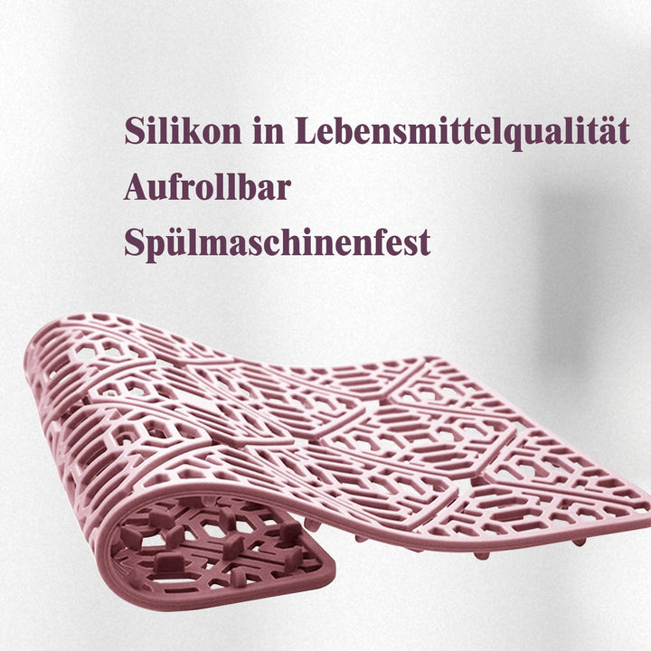 Silikon SpüLbeckeneinlage, Zusammenklappbar rutschfeste SpüLbeckenmatte Silikon 40x27 cm, Silikon Ab