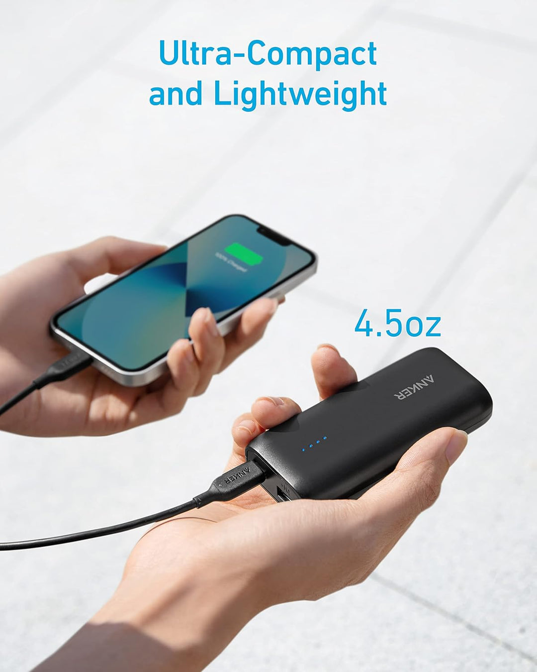 Anker 321 Powerbank (PowerCore 5K), 5200mAh externer Akku, Geeignet für iPhone Serien 12 und 13, Sam