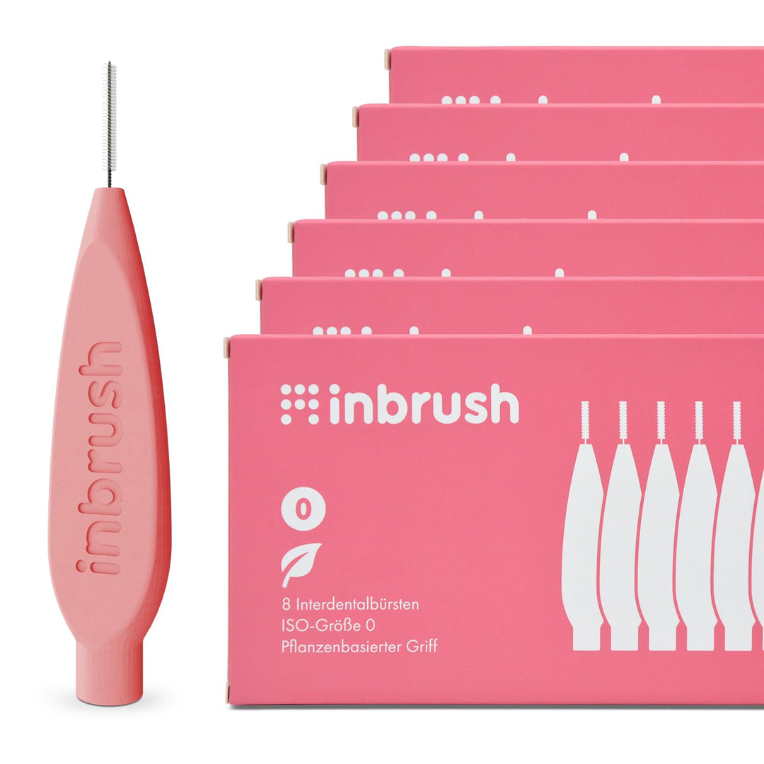inbrush Interdentalbürsten Sparpack | 48 Stück, ISO-Grösse 0 (Rosa) für enge Zahnzwischenräume | Pla