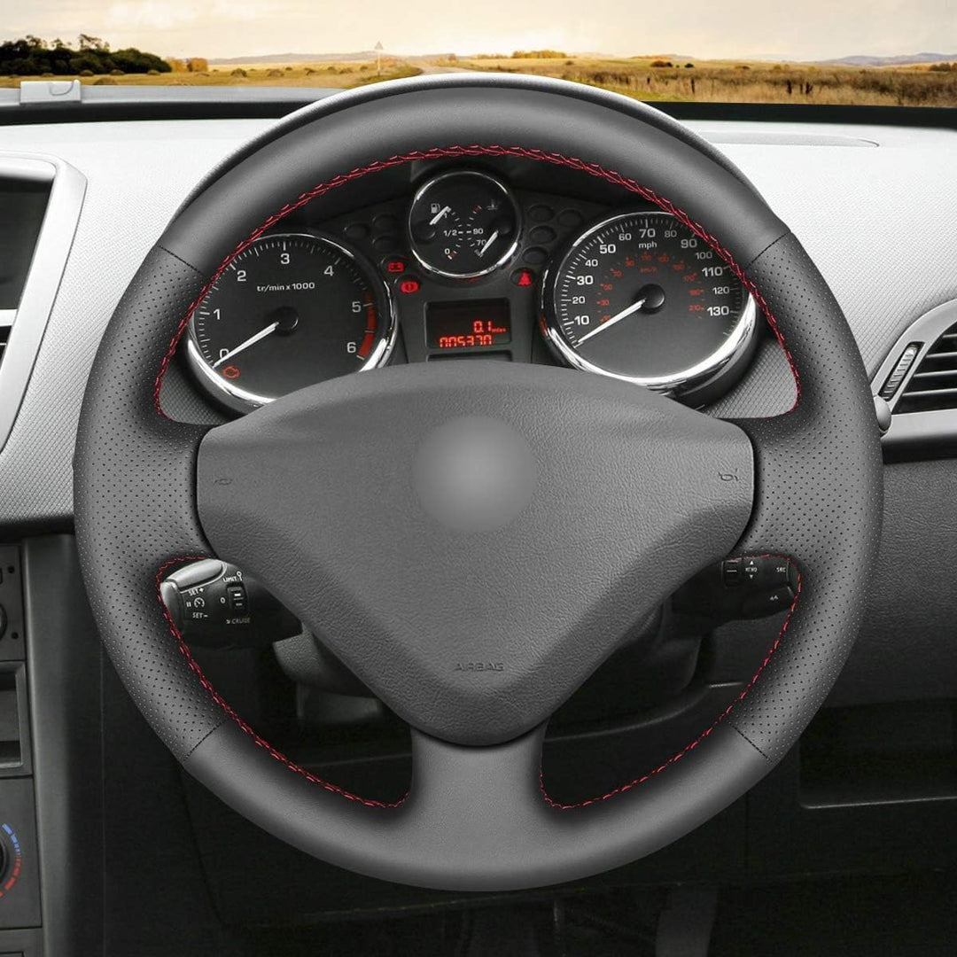 MEWANT Lenkradbezug für Peugeot 206 (206+/206 Plus) / 207/207 CC / 207 SW/Expert (Expert Tepee) / Pa