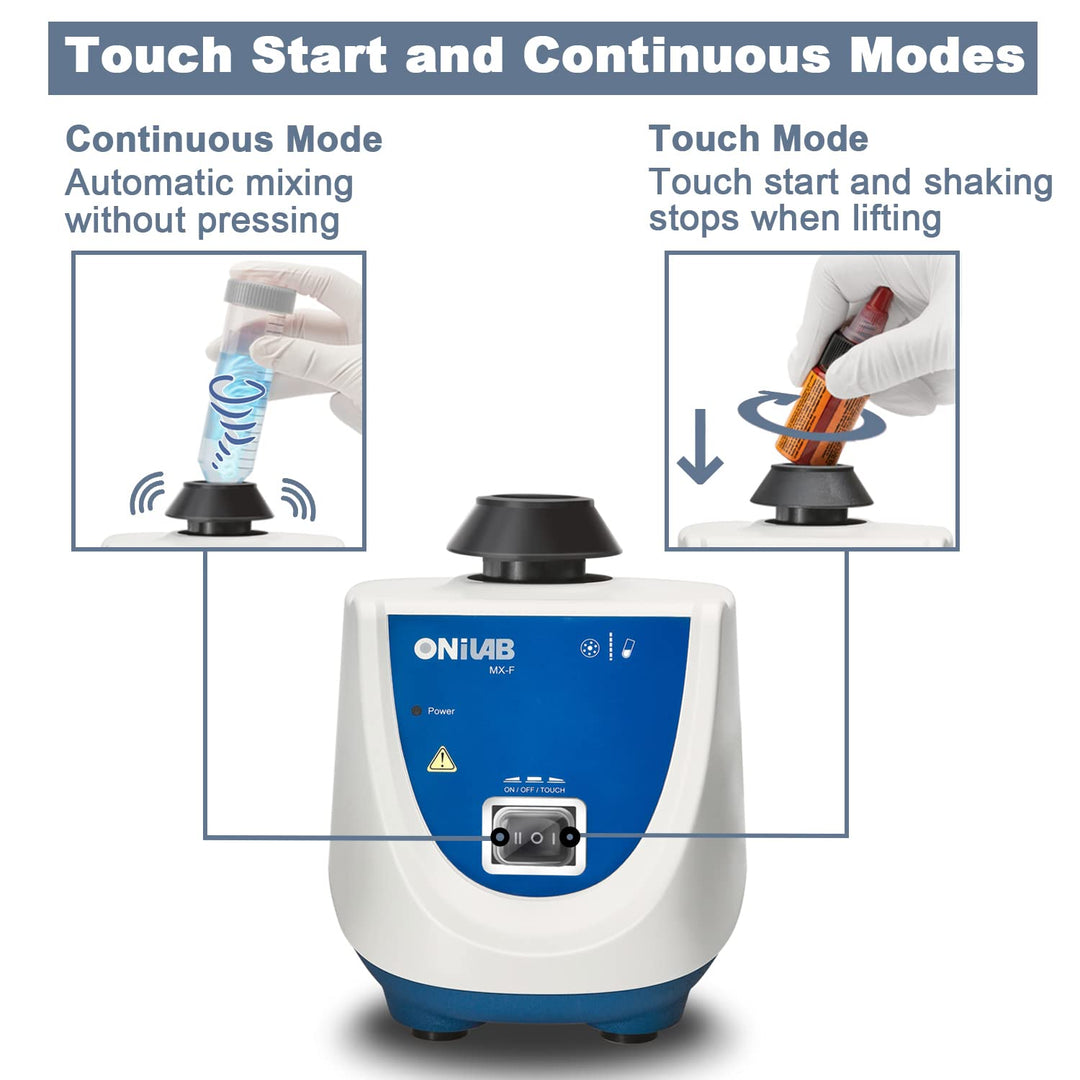 ONiLAB Lab Vortex Mixer mit Touch Start und kontinuierlichen Modi, Lab Vortexer für Rohre, Nagellack
