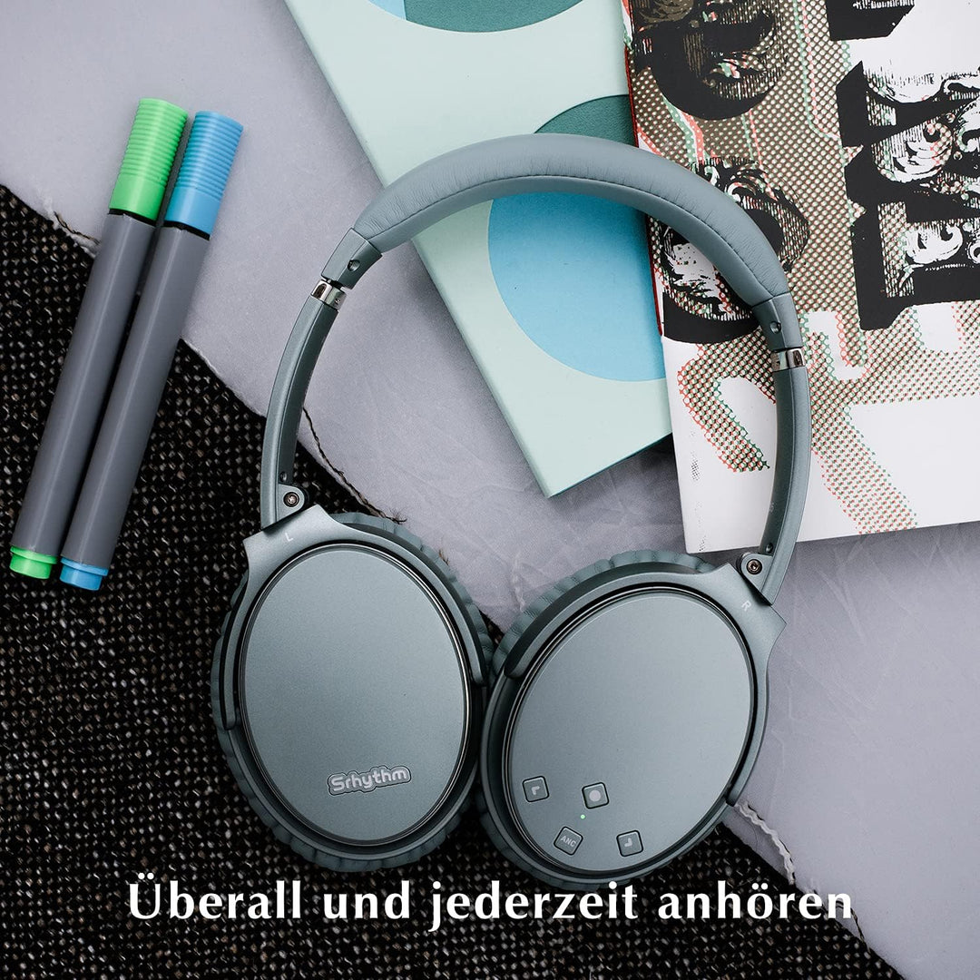 Srhythm NC35 Active Noise Cancelling Kopfhörer Kabellos Bluetooth - LDAC Modus, Schnellladung, 50+ W