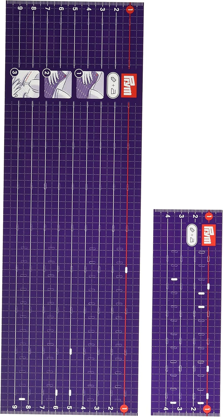 Prym 611937 Bügellineale universal Lineal & Trick-Marker (selbstlöschend), violett Bundle mit Trick-