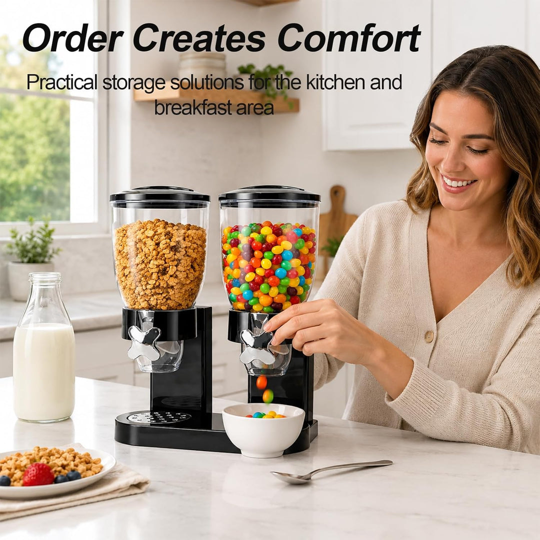 Cereal Dispenser Countertop 2L 2er Pack, Luftdichter Müslispender für die Organisation des Küchenvor