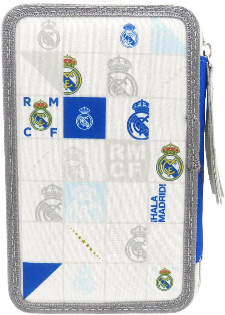 CyP Brands – Real Madrid, Federmäppchen, 3-stöckiges Federmäppchen, Schulbedarf, Mehrfarbig, offizie