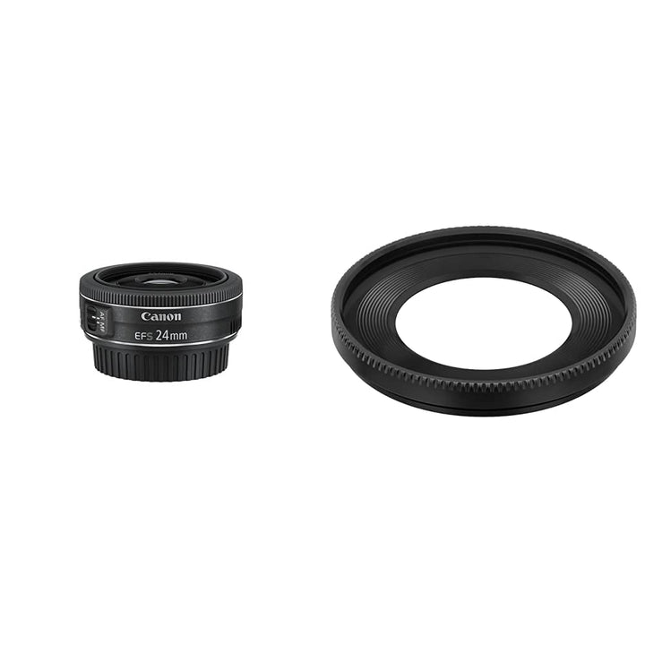 Canon Objektiv EF-S 24mm F2.8 STM Pancake für EOS (Festbrennweite, 52mm Filtergewinde), schwarz & 51